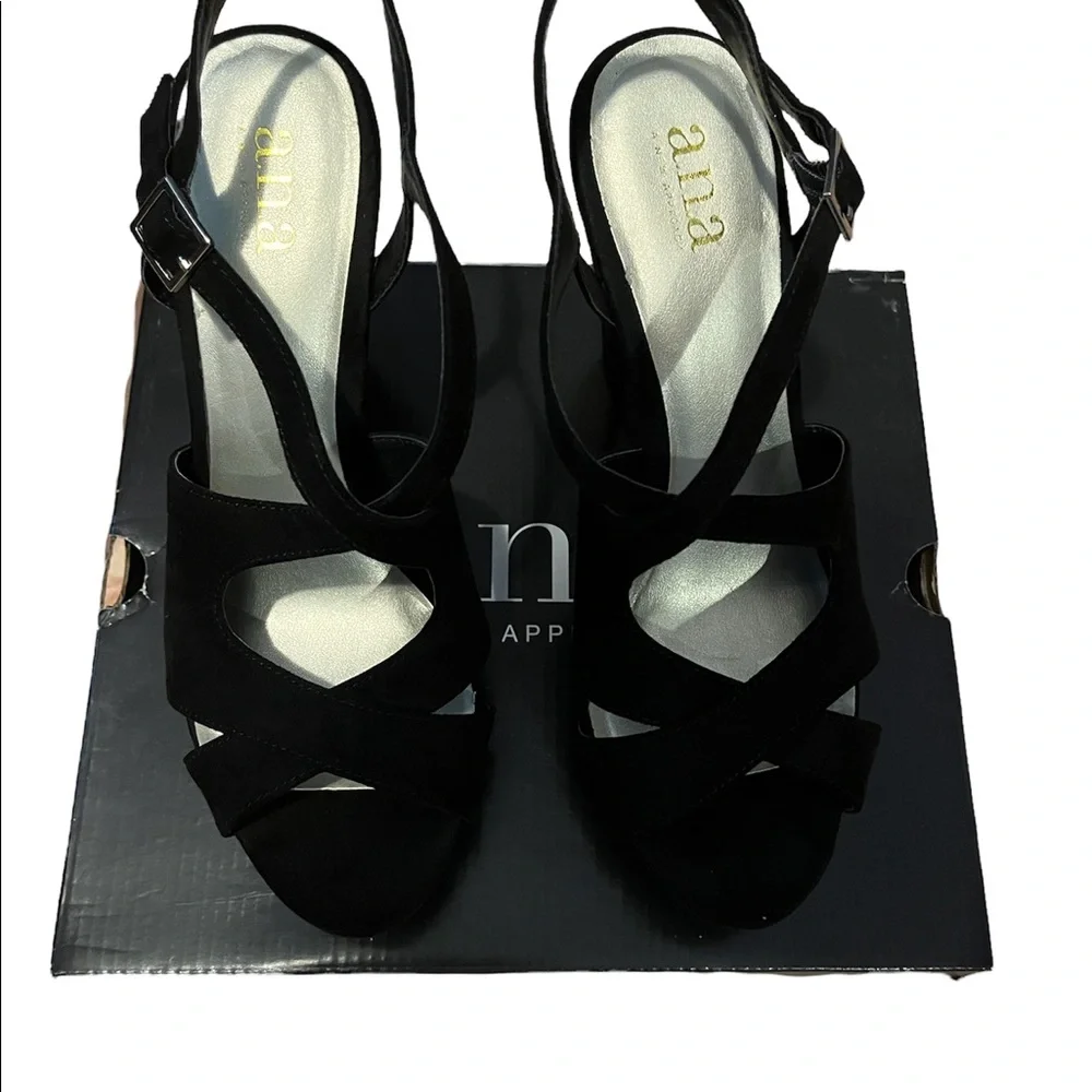 a.n.a platform shoes in black suede